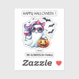 Adesivo Fantasma Feminino Assustador de Halloween