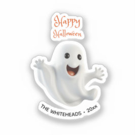 Adesivo Fantasma Fofo Assustador de Halloween