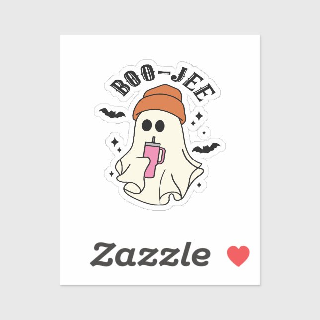 Adesivo Fantasma Inspirada no Dia de as Bruxas engraçado B (Folha)