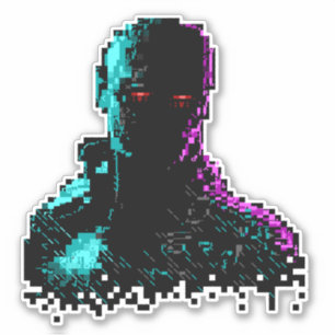 Adesivo Fantasma na Arte Wires ASCII