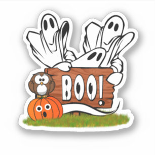 Adesivo Fantasmas e Amigos Halloween