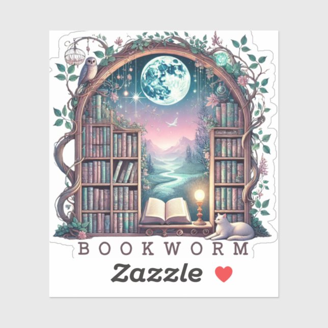 Adesivo Fantasy Bookworm (Folha)