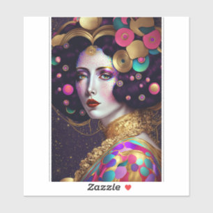 Adesivo Fantasy Glam Mulher Pop de Arte Sticker