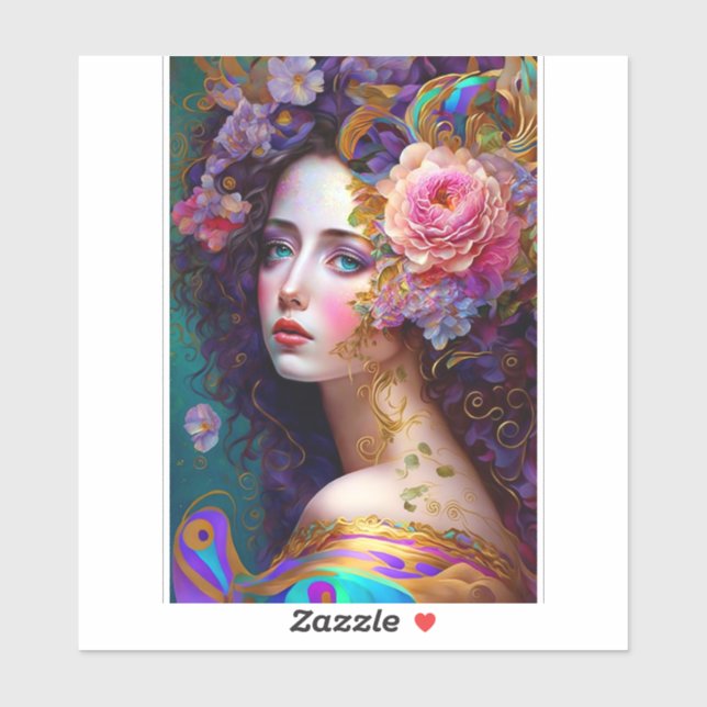 Adesivo Fantasy Glam Mulher Pop de Arte Sticker (Folha)