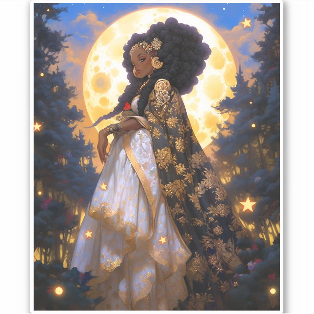 Adesivo Fantasy Mulher Afro-Americana Art (Frente)