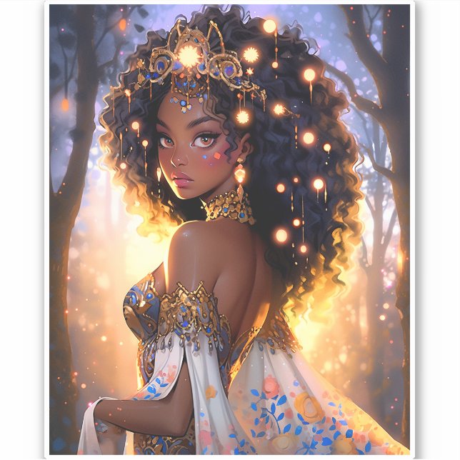 Adesivo Fantasy Mulher Afro-Americana Art (Frente)