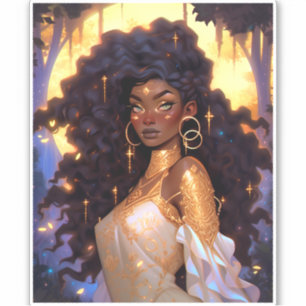 Adesivo Fantasy Mulher Afro-Americana Art
