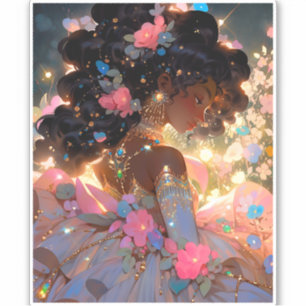 Adesivo Fantasy Mulher Afro-Americana Art