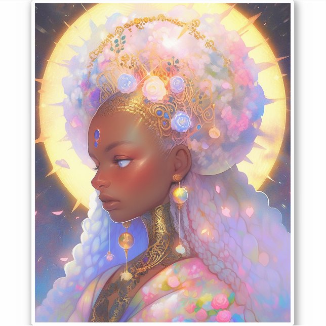 Adesivo Fantasy Mulher Afro-Americana Art (Frente)