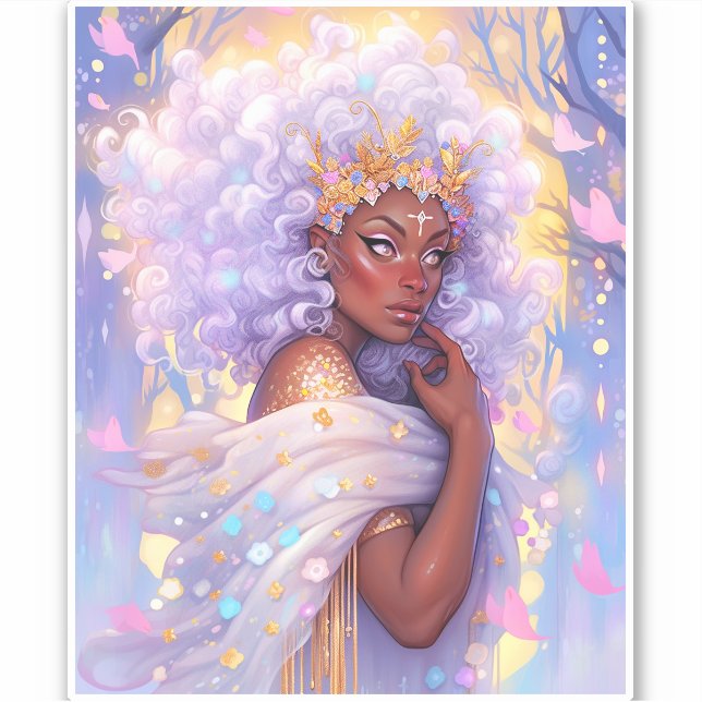 Adesivo Fantasy Mulher Afro-Americana Art (Frente)