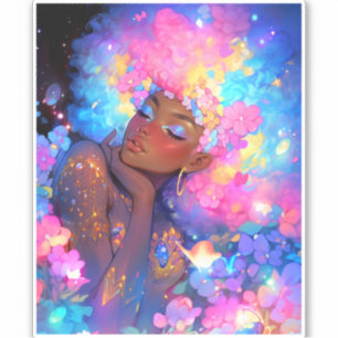 Adesivo Fantasy Mulher Afro-Americana Art