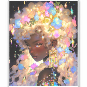 Adesivo Fantasy Mulher Afro-Americana Art