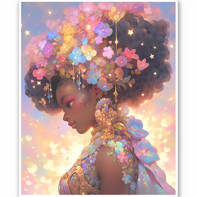 Adesivo Fantasy Mulher Afro-Americana Art (Frente)