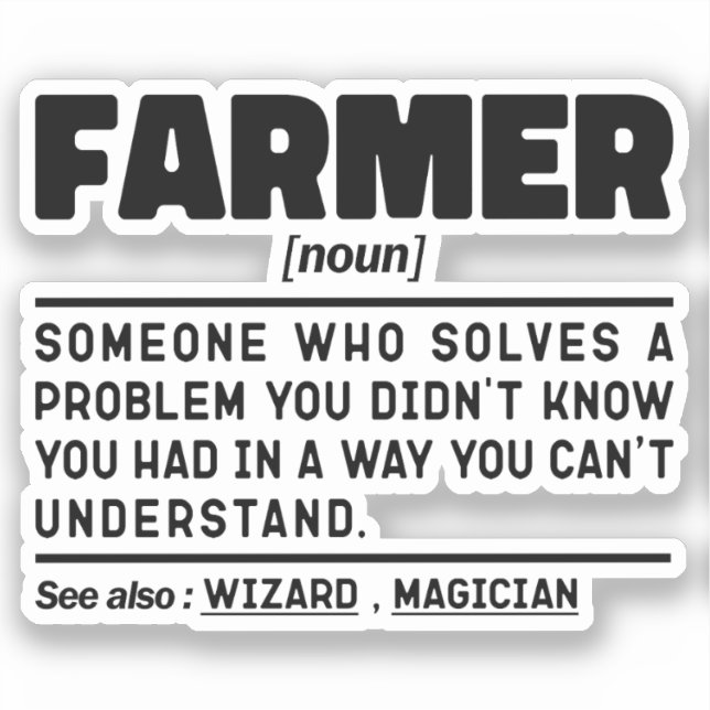 Adesivo Farmer Noun Definition Legal Farming Lover Matchin (Frente)