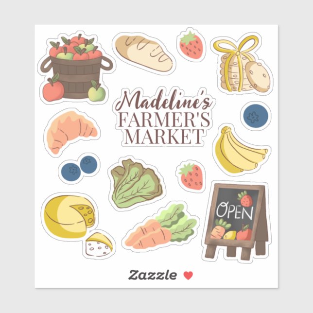Adesivo Farmer's market aniversans favor da festa (Folha)