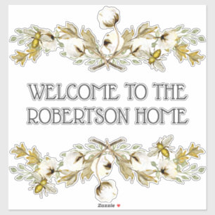 Adesivo Farmhouse Country Bew Cotton Welcome Family Name