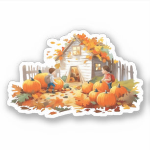 Adesivo Farmhouse Pumpkins Fall Sticker