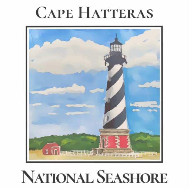 Adesivo Farol, Cabo Hatteras, Costa Nacional (Frente)