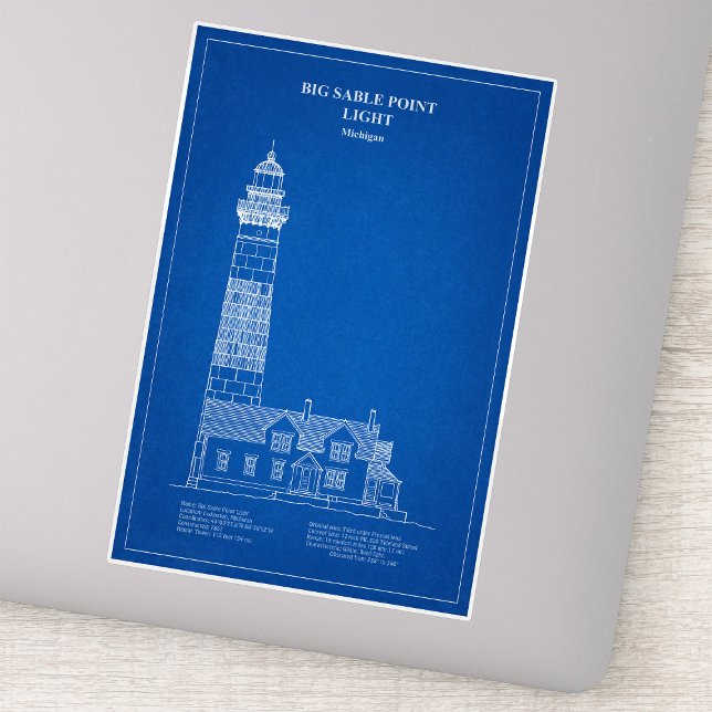 Adesivo Farol de Big Sable Point - Michigan - DC (Big Sable Point Lighthouse - Michigan - AD. Sticker)