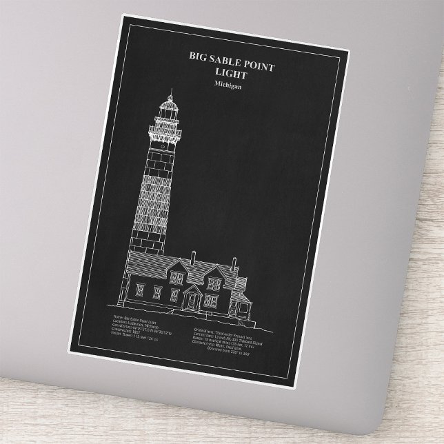 Adesivo Farol de Big Sable Point - Michigan - PD (Big Sable Point Lighthouse - Michigan - PD. Sticker)