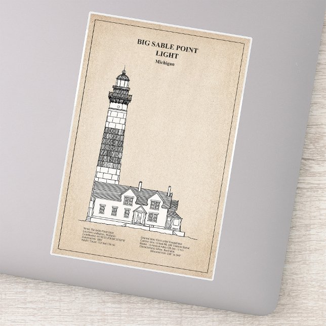 Adesivo Farol de Big Sable Point - Michigan - SBD (Big Sable Point Lighthouse - Michigan - SBD. Sticker)