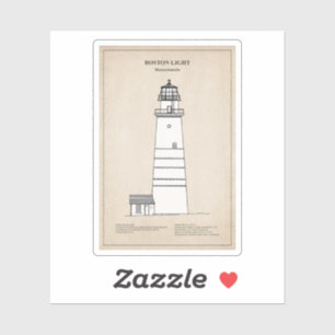 Adesivo Farol de Boston Light - Massachusetts - SBD