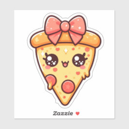 Adesivo Fatia de Felicidade Pizza Kawaii Cute