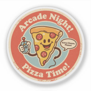 Adesivo Fatia de Pizza Divertida do Gamer "Queijo Extra, P