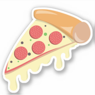 Adesivo Fatia de pizza queijo derretido pepperoni comida l