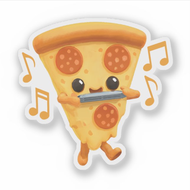 Adesivo Fatia Reproduzindo uma Harmonica (Frente)