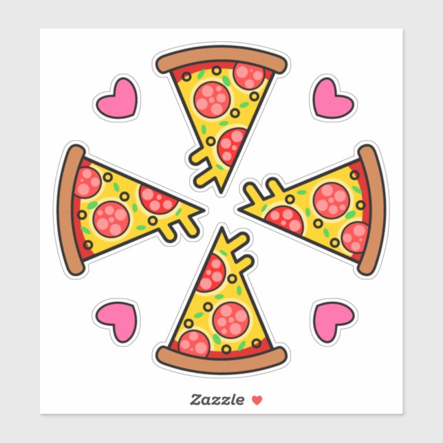 Adesivo Fatias de Pizza Deliciosas Mandara (Folha)
