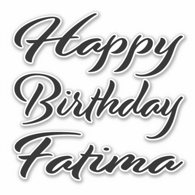 Adesivo Fatima Name Vorname black Sticker Geburtstag (Frente)