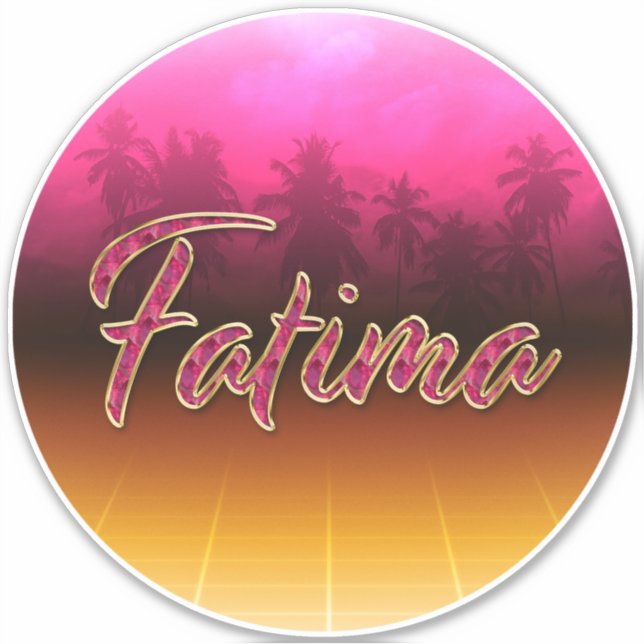 Adesivo Fatima Vorname Name golden pink Aufkleber Sticker (Frente)