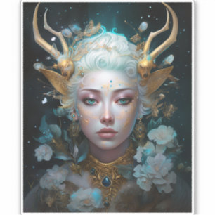 Adesivo Faun Elf Woman Fantasy Art