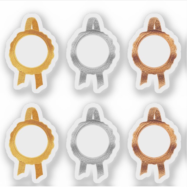 Adesivo Faux Award/Certificate Seal Ribbons (Hollow/Metal) (Frente)