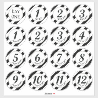Adesivo Faux Glitter Baby Milestone Stickers