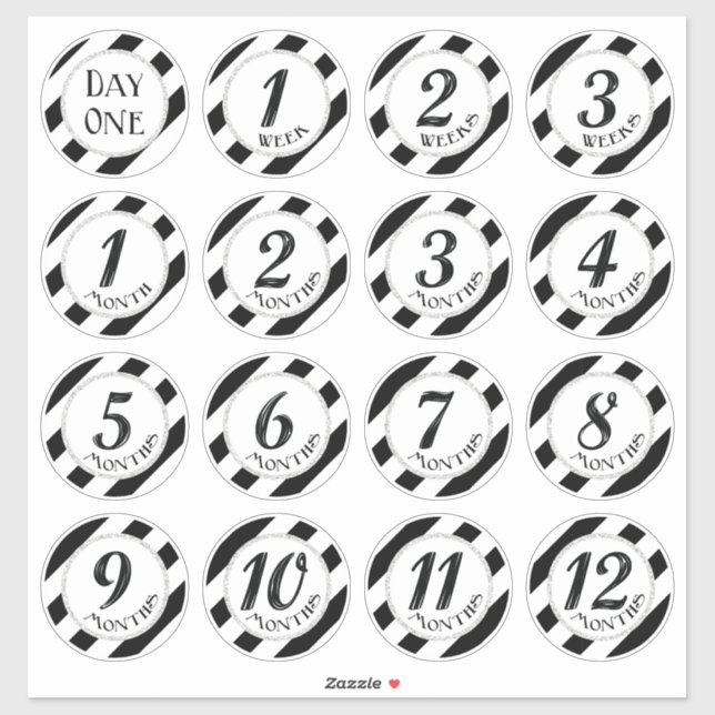 Adesivo Faux Glitter Baby Milestone Stickers (Folha)