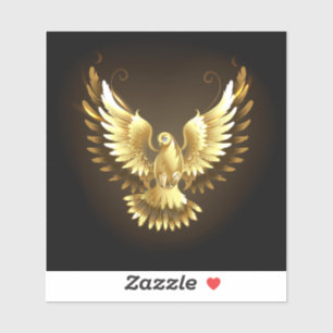 Adesivo Faux Gold Foil Peace Dove em Preto