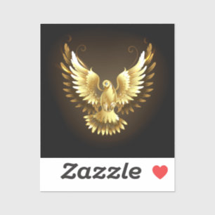 Adesivo Faux Gold Foil Peace Dove em Preto