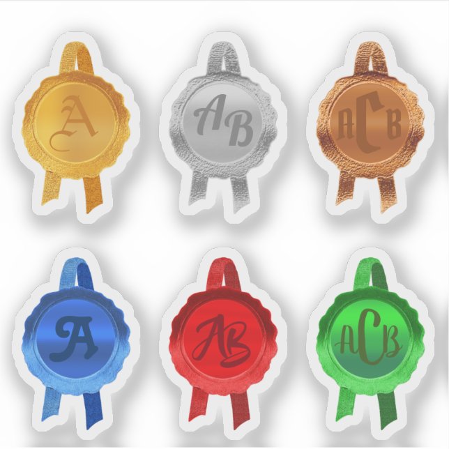 Adesivo Faux Prêmio/Seletor de Certificado (6ClrInicials) (Frente)