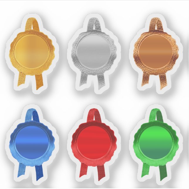 Adesivo Faux Prêmio/Seletor de Certificado (6ClrsPlain) (Frente)