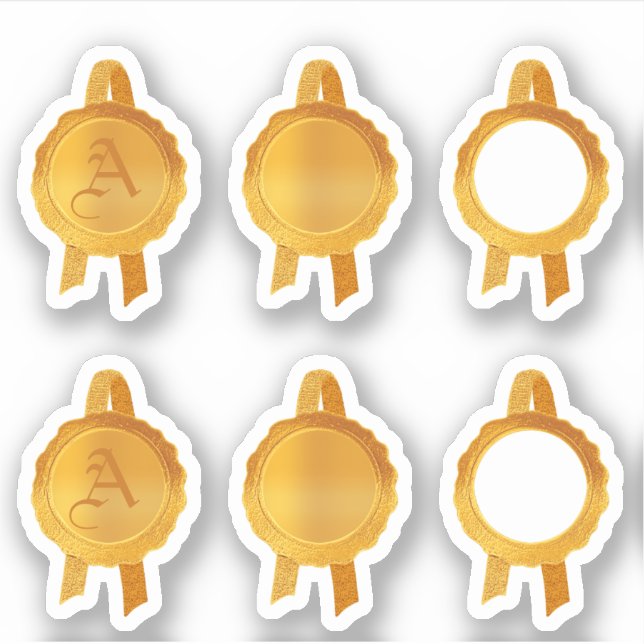 Adesivo Faux Prêmio/Seletor de Certificado (Dourado Assort (Frente)