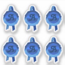 Adesivo Faux Prêmio/selos de certificado (Blue Inicial)