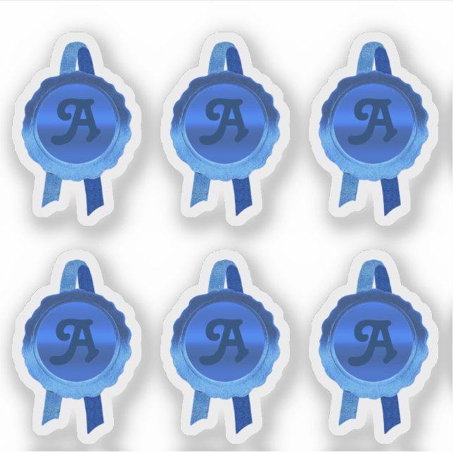 Adesivo Faux Prêmio/selos de certificado (Blue Inicial) (Frente)