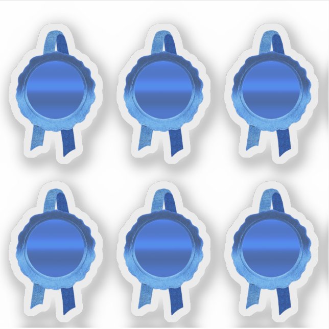 Adesivo Faux Prêmio/selos de certificado (Blue Plain) (Frente)