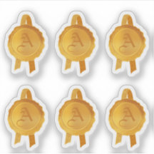 Faux Prêmio/selos de certificado (Dourado inicial)