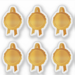 Adesivo Faux Prêmio/selos de certificado (Dourado simples)