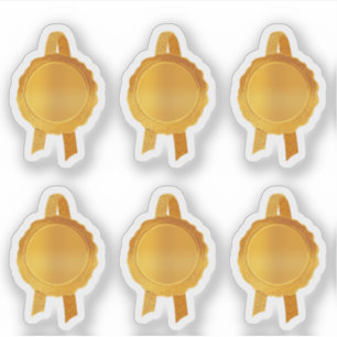 Adesivo Faux Prêmio/selos de certificado (Dourado simples)
