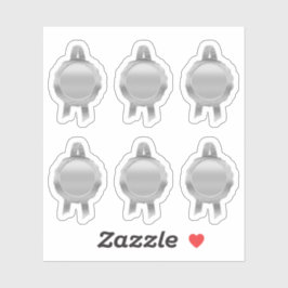 Adesivo Faux Prêmios/Faixas de selos de certificado (Prata