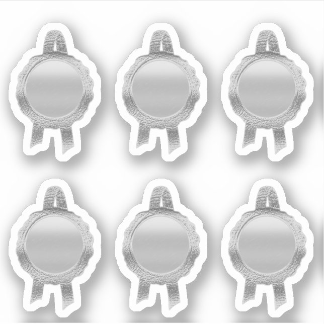 Adesivo Faux Prêmios/Faixas de selos de certificado (Prata (Frente)